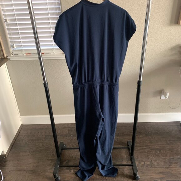 Vince. Jumpsuit Womens Size 10 Coastal Cap Sleeve Drawstring Stretch Zip Up - Picture 10 of 15